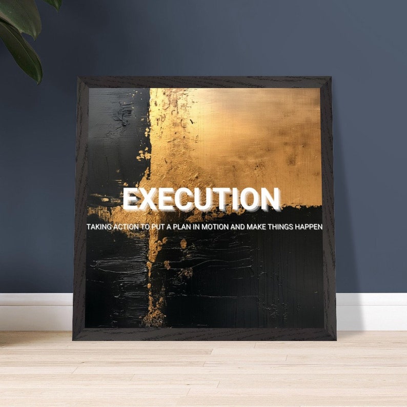 Execution Office Wall Art, Word Definition, Inspirational Quote ...