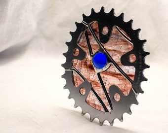 Biopace - Stained Glass Suncatcher with Bicycle Chain Ring