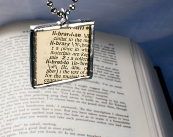 Dictionary Pendant: Word, Library, and Book