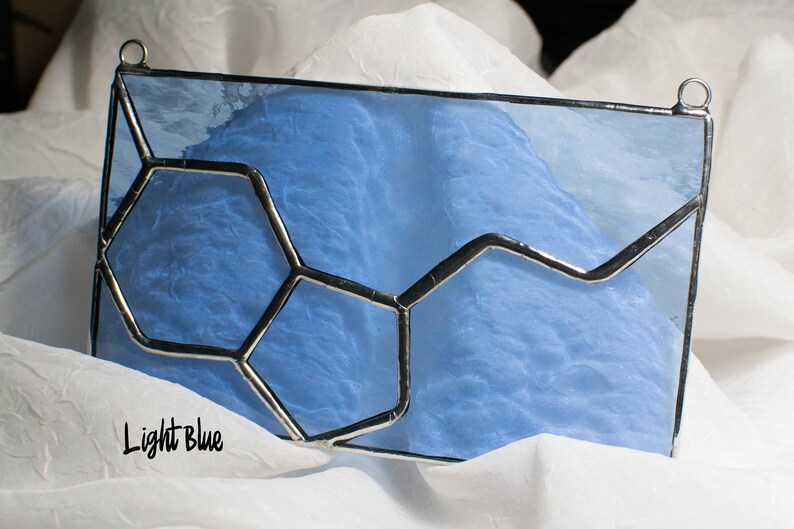 Serotonin Made To Order Stained Glass Suncatcher Light Blue