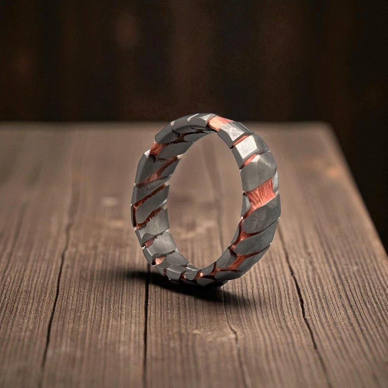 Etched Superconductor Ring: Unique Titanium Niobium Alloy Wedding Band ...