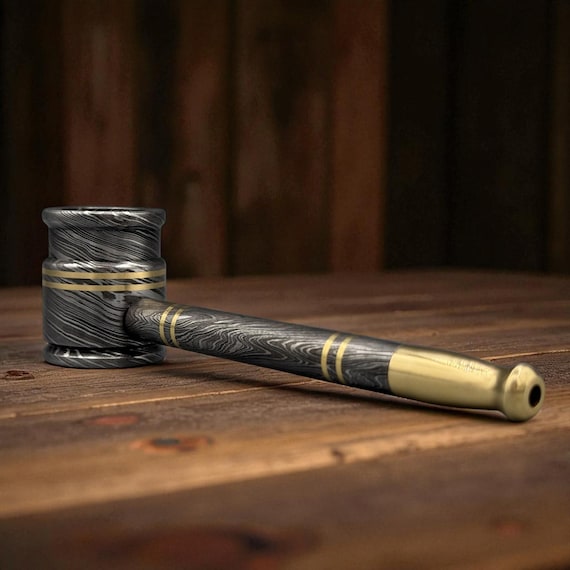 unique tobacco products Damascus Steel Smoke Pipe Tobacco Pipe Unique Brass Line Hand Chillum Bowl