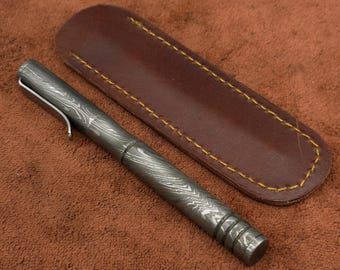 Handgemaakte Damascus Stalen Vulpen Vikingstijl Damascus Balpen Pensioen Cadeau voor hem