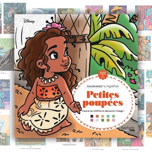 Página para colorear misteriosa de muñecas pequeñas