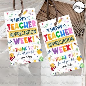 Canva Template Teacher Appreciation Gift Tags Png, Thank You Teacher Gift Tag Png, School Printable Gift Tags Labels Editable Canva Template