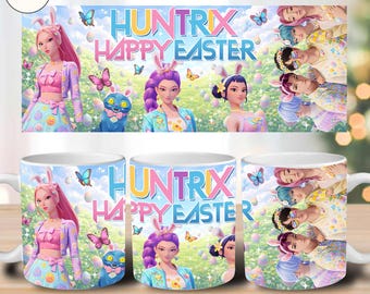 Mug K-Pop Joyeuses Pâques, Mug 11 oz, Tasse à café 11 oz, Mug design 11 oz, Mug lapin Kpop, Mug 11 oz, Tasse à café K-Pop Pâques 11 oz