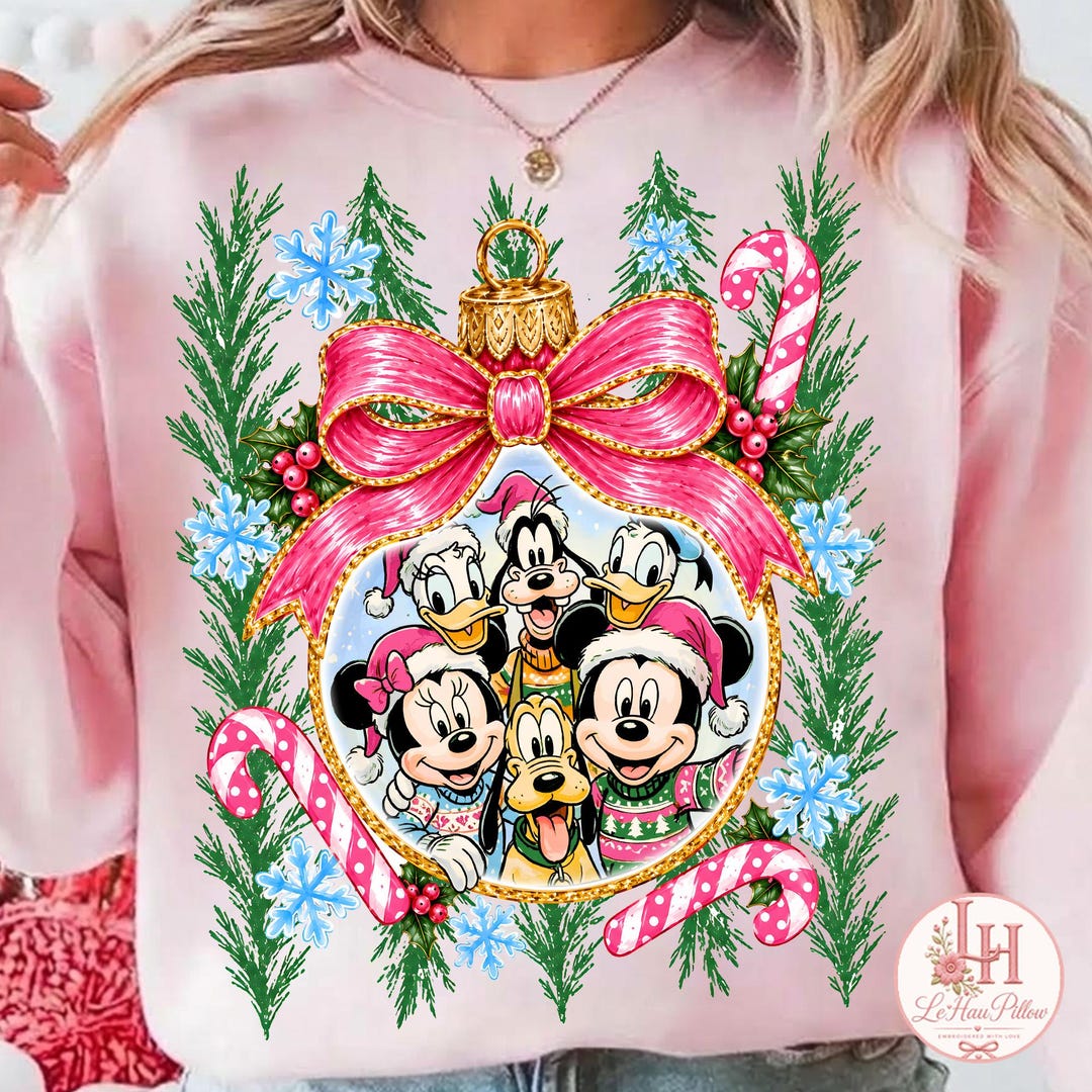 PNG de ratón con rayas rosas para Navidad, diseño 