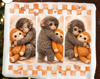 Dear Punch Monkey PNG, Baby Monkey Punch Png, Viral Baby Monkey Inspired PNG, Emotional Plush Toy Png