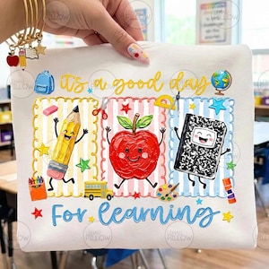 Penseldrag Det är en bra dag för lärande PNG, Tillbaka till skolan PNG, Grundskolelärare PNG, Lärarliv PNG, Var snäll lärarskjortadesign bild 2