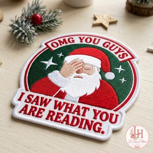 Christmas Funny Santa Embroidery Patch, Humorous Holiday Patch, Santa Claus Jacket Patch, Festive Christmas Gift, Funny Winter Decor