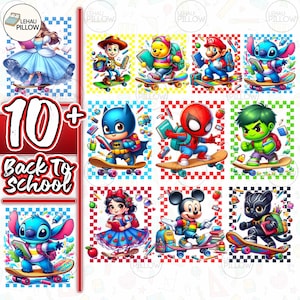 10+ Cartoon Back To School Png Bundle, Funny Cartoon Png, Cartoon Friends Png, Back To School Png, 2024 School Png, Princess Png