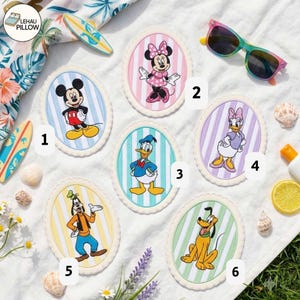 Topolino dei cartoni animati ricamato e toppe, toppe termoadesive a tema "Terra Magica" per borse, cappelli, magliette, toppe con personaggi carini dai colori pastello, regali per gite al parco.