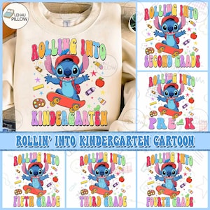 Rollin&#39; Into Kindergarten Cartoon Png, School Grade Png, Back To School Png, First Day Of School Png, Cartoon Movie School Png