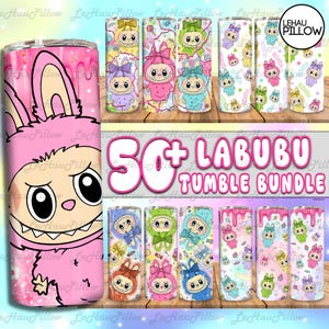 50+ Doll Cartoon 20oz Skinny Tumbler Wrap Bundle Png, Cartoon 20oz Tumbler Wrap, Perfect Gift for Kids Png, Trending Pink Cartoon Character