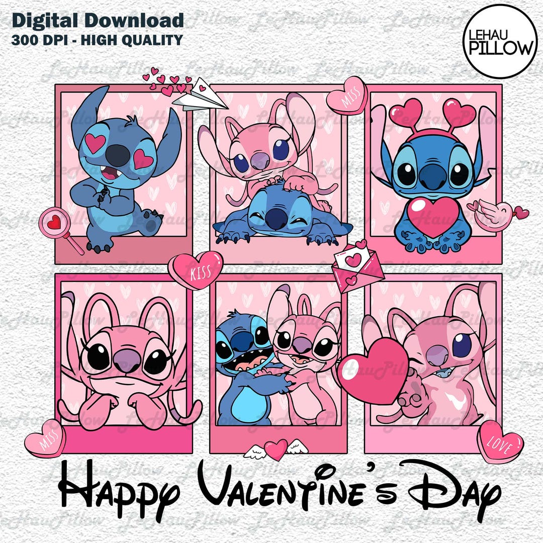 Happy Valentine Cartoon Characters Png, Valentine Movie Design Png ...