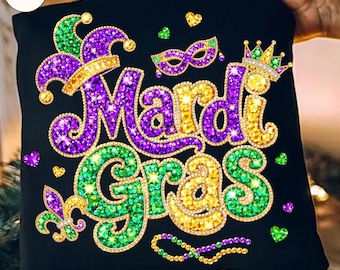 Rhinestone Mardi Gras Louisiana Png, Fleur De Lis Png, Sparkle Mardi Gras Png, King Cake Png, Rhinestone Mardi Gras Png