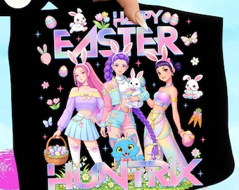 Kpop Easter Day PNG, Pâques preppy Kpop Png, groupe de filles anime de Pâques PNG, Joyeuses Pâques Png, Pâques Kpop Hunters Png, groupe de filles de dessin animé K-Pop