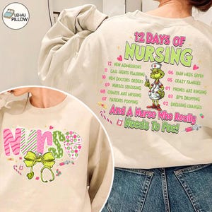 Retro Christmas Nurse Png, Coquette Christmas Nursing Png, Green Mean Guy Nurse PNG, Funny Nurse Shirt Png, Holiday Gift For Nurse Design