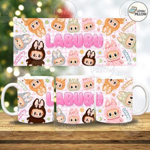 Design de sublimação para caneca de 11 oz com desenho animado, xícara de café com personagem, modelo de caneca de 11 oz com desenho animado, download digital