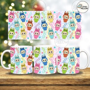 Design de sublimação para caneca de 11 oz com desenho animado, xícara de café com personagem, modelo de caneca de 11 oz com desenho animado, download digital