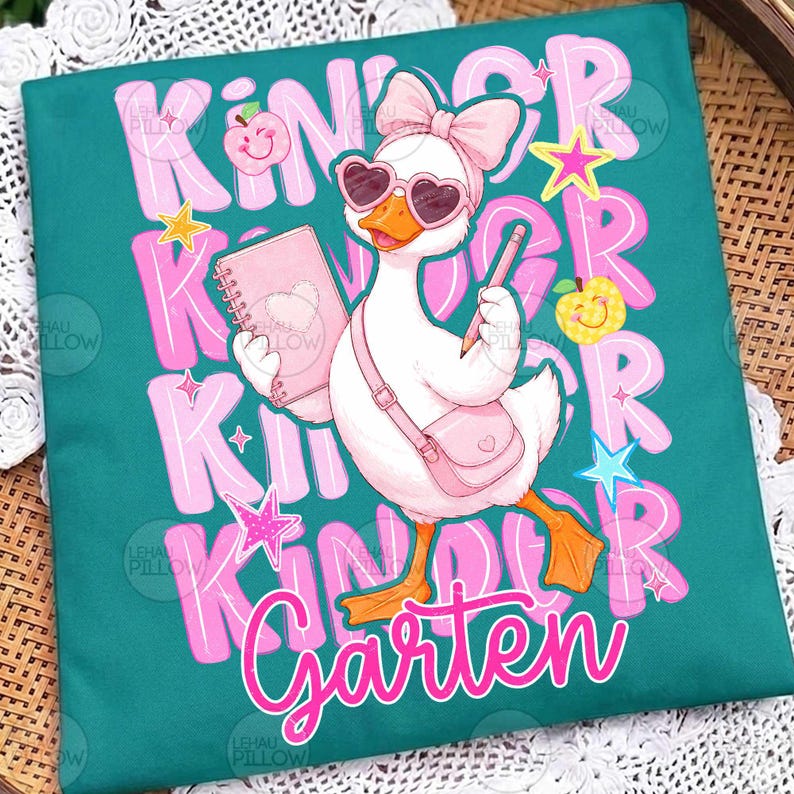 Paquete PNG de ganso para el regreso a clases, diseño de camiseta para el primer día de clases de maestra coqueta, sublimación floral preppy, preescolar de 1.º, 2.º, 3.º y 4.º grado imagen 6