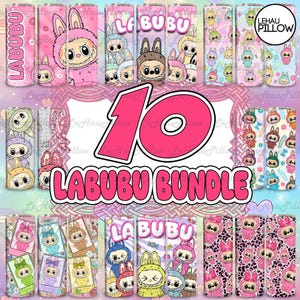 Plus de 9 paquets d'emballages pour gobelets en dessin animé 20 oz PNG, cadeau pour les enfants, personnage de dessin animé rose tendance 20 oz emballages pour gobelets minces PNG, emballages de dessins animés drôles PNG