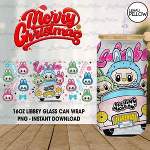 Cartoon 16oz Glass Can Wrap, Cartoon 16 oz Glass Can Png, 16 oz Libbey Glass Can Wrap, 16 oz Tumbler Wrap Png, Sublimation Design