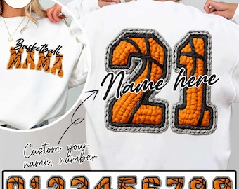 PNG de hilo sintético para mamá de jugador de baloncesto, PNG de baloncesto personalizado, PNG de baloncesto de ganchillo, diseño de camiseta para el día del partido, PNG de temporada de baloncesto