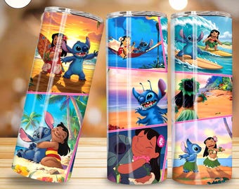 Summer Blue Monster 20oz Tumbler Png,Cartoon Movie Live Action 20oz Skinny Tumbler Png, Movie Blue Character Tumbler Wrap Sublimation Design