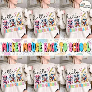 Back to School Grade Bundle Png, Team Kindergarten, Hello Pre-K, First Grade, Second Grade Png, Teacher Png, Cartoon Png
