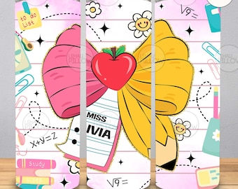 Teacher Tumbler Wrap Seamless Sublimation Teacher Appreciation Design PNG, 20 oz skinny Tumbler Wrap Teacher Tumbler PNG Download