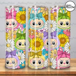 Lustiges Cartoon Wrap Design, Trending Cartoon Friends Charakter 20oz Skinny Tumble PNG, Puppenkarikatur 20oz Skinny Tumble Wrap Png