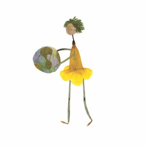 PEACE - Kerstkaart van een botanische kunstprint voor vrede op aarde, geperste bloemenkunst - Earth Day, World, Globe, Travel, Moving, Relocation