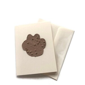 Pet sympathy card - Paw print for cat or dog - Plantable paper made of recycled paper & Chinese forget-me-not flower seeds, Canine, Feline