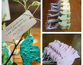 Plantable place cards, wedding favor - Doves in flight - Love birds - DEPOSIT on CUSTOM order of seed paper doves - Artisan handmade paper