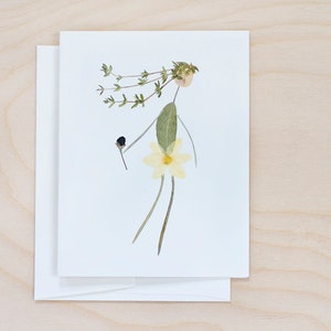 Pressed Flower Notecard Set: Botanical Art Cards for Gardener, print of petal people image 9