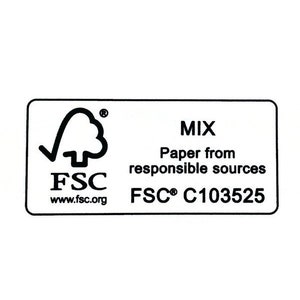 May include: FSC logo with a checkmark and a tree, text reads "MIX Paper from responsible sources FSC&reg; C103525 www.fsc.org"
