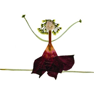 SALTA DE ALEGRÍA - Decoración de habitación infantil, Papelería de arte botánico, Impresión de arte de flores prensadas, Tarjeta de notas de jardín, Invitación, Tarjeta de notas caprichosa