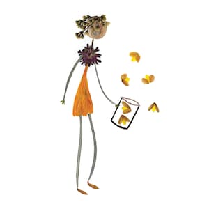 VAGALUMES - Uma impressão nostálgica de arte com flores prensadas, com memórias da infância - Cartão botânico em branco e caprichoso para qualquer ocasião