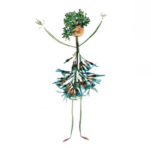 FRANJE - Gefeliciteerd-wenskaart - Botanisch kaartje - Geperste bloemkunst - Oshibana, bloemen, botanica, tuinpapier, wilde bloemen