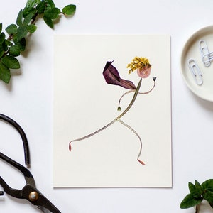 SUPEREROE - Festa del papà, Operatore sanitario, Biglietto di ringraziamento per insegnante, Arte con fiori pressati, Arte botanica, Saluto in giardino, Biglietto botanico