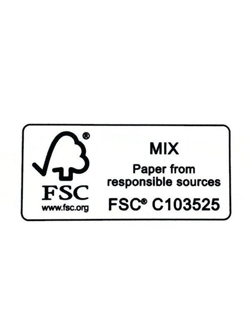 May include: FSC logo with a checkmark and a tree, text reads "MIX Paper from responsible sources FSC&reg; C103525 www.fsc.org"