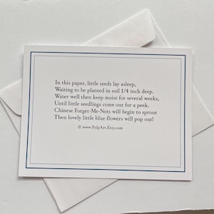 Tarjetas de regalo adicionales para obsequios de condolencias en papel plantable