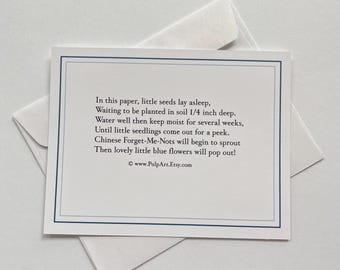 Extra gift cards for plantable paper sympathy gift