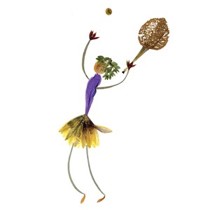 JEU, ENSEMBLE, MATCH - Carte de voeux botanique d'un joueur de tennis pour l'amoureux de la nature ou une personne active - Impression d'art floral pressé