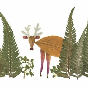REN, Botanische Kunstdruck, Weihnachtskarte, Waldszene, Feiertagskarte, Tis the Season, frohe Feiertage