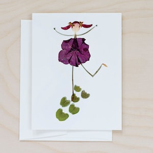 Pressed Flower Notecard Set: Botanical Art Cards for Gardener, print of petal people image 6