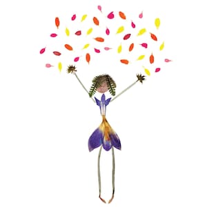 CONFETE - Cartão de felicitações por noivado, novo emprego, formatura, aposentadoria, promoção, cartão de visita botânico, impressão artística de flores prensadas