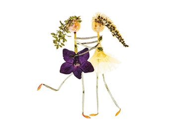Pressed Flower Friends Card: Botanical Art Print