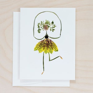 Pressed Flower Notecard Set: Botanical Art Cards for Gardener, print of petal people image 5